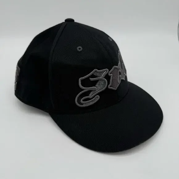 SRH‎ Flex Fit 210 Fitted Men's Baseball Hat Cap Black W/ Plaid Logo 7 1/4-7 5/8 - Picture 3 of 9